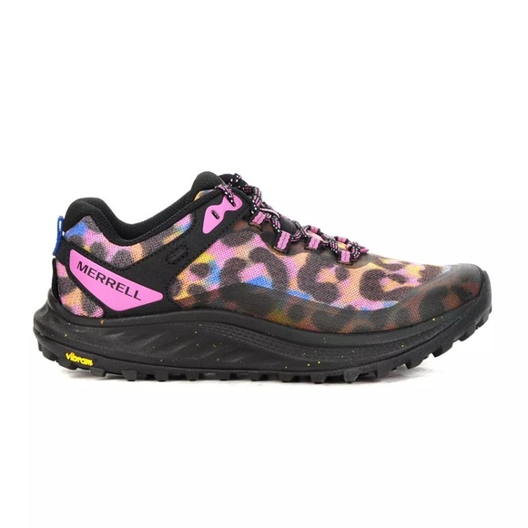 Merrell Womens 6.5 Antora 3 Pink Rainbow Leopard Trail Running Shoes Sneakers - Picture 1 of 7